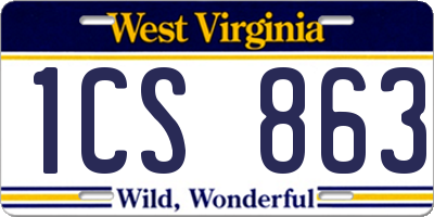 WV license plate 1CS863
