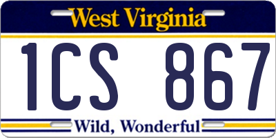 WV license plate 1CS867