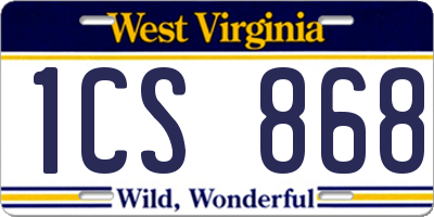 WV license plate 1CS868