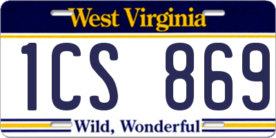 WV license plate 1CS869