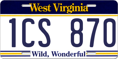 WV license plate 1CS870