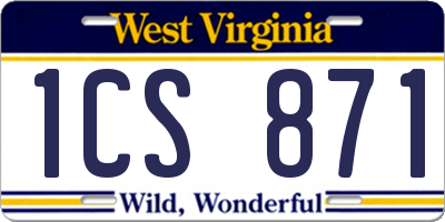 WV license plate 1CS871