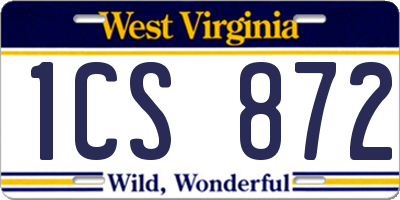 WV license plate 1CS872