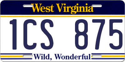 WV license plate 1CS875
