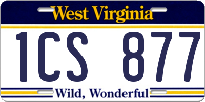 WV license plate 1CS877