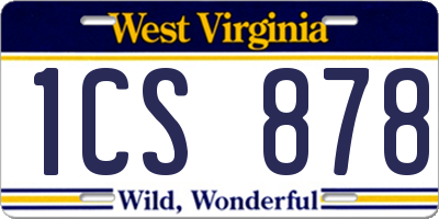 WV license plate 1CS878