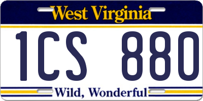 WV license plate 1CS880
