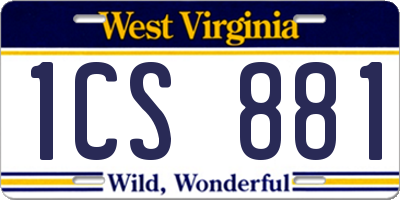 WV license plate 1CS881