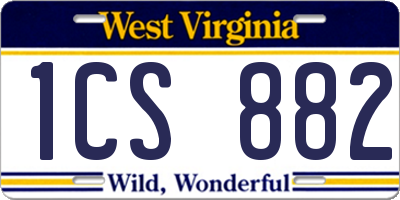 WV license plate 1CS882