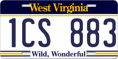 WV license plate 1CS883