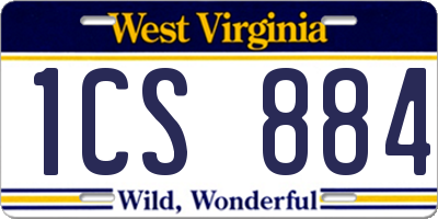 WV license plate 1CS884