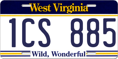 WV license plate 1CS885