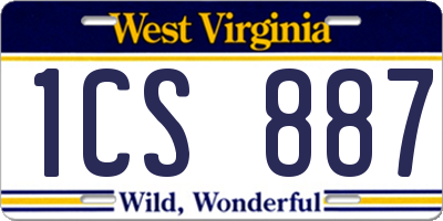 WV license plate 1CS887
