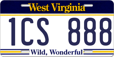 WV license plate 1CS888
