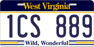 WV license plate 1CS889