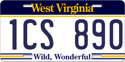 WV license plate 1CS890