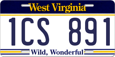 WV license plate 1CS891
