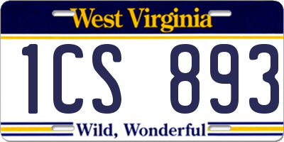 WV license plate 1CS893