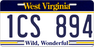 WV license plate 1CS894
