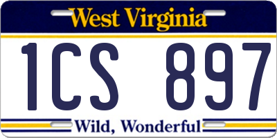 WV license plate 1CS897