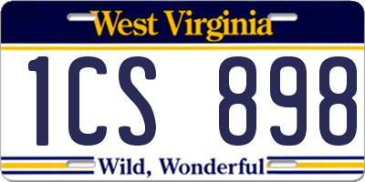 WV license plate 1CS898