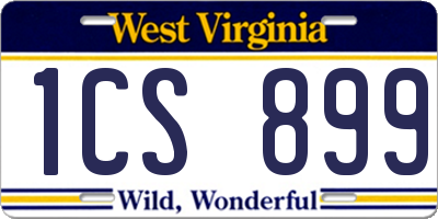 WV license plate 1CS899