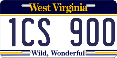WV license plate 1CS900