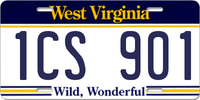 WV license plate 1CS901