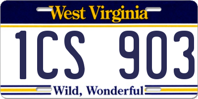 WV license plate 1CS903
