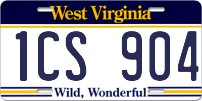 WV license plate 1CS904