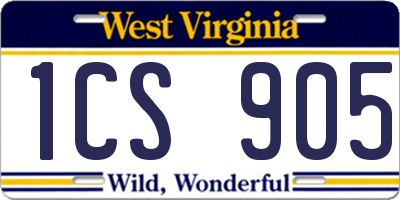 WV license plate 1CS905