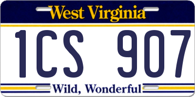 WV license plate 1CS907