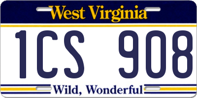 WV license plate 1CS908
