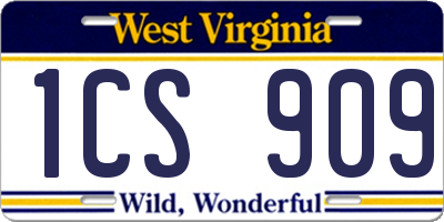 WV license plate 1CS909