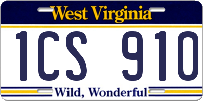 WV license plate 1CS910