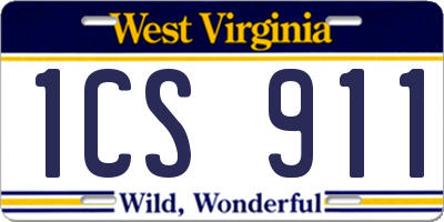 WV license plate 1CS911