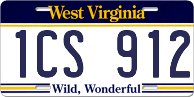 WV license plate 1CS912