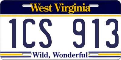 WV license plate 1CS913