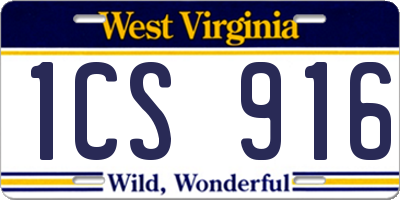 WV license plate 1CS916