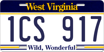 WV license plate 1CS917