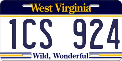 WV license plate 1CS924