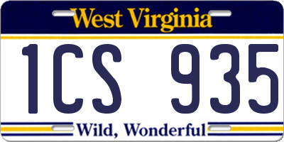 WV license plate 1CS935