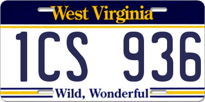WV license plate 1CS936