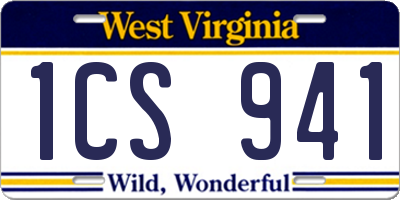 WV license plate 1CS941