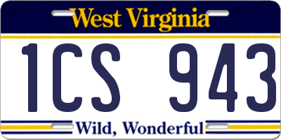 WV license plate 1CS943