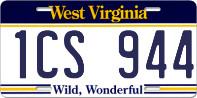 WV license plate 1CS944