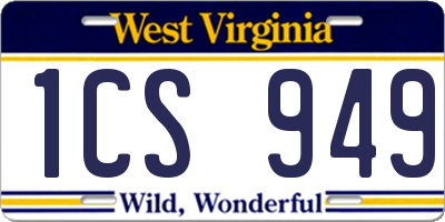 WV license plate 1CS949