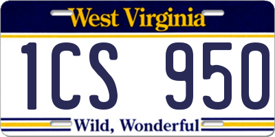 WV license plate 1CS950