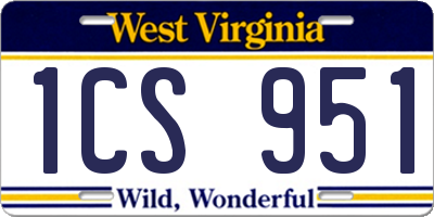 WV license plate 1CS951