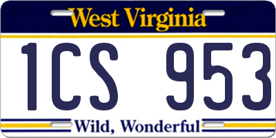WV license plate 1CS953